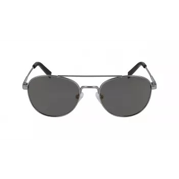 Nautica N4641SP-030 Heren Rechthoek Zonnebril, Mat Zwart montuur, Grijze glazen, 53 mm