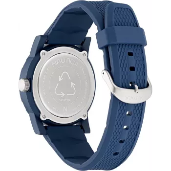 Nautica NAPATS301 herenhorloge quartz analoog 42,5mm blauwe wijzerplaat siliconen band