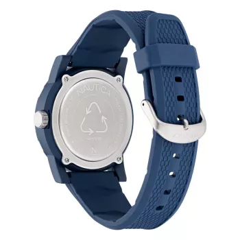 Nautica NAPATS305 heren quartz analoog horloge blauwe wijzerplaat siliconenband 42,5mm