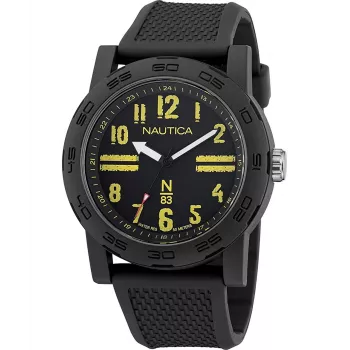 Nautica Pacific Beach heren quartz analoog horloge NAPATS303 blauw silicone 42,5mm