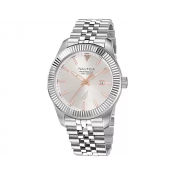 Nautica Pacific Beach heren quartz horloge NAPPBS250 blauwe wijzerplaat blauwe siliconen band 43mm