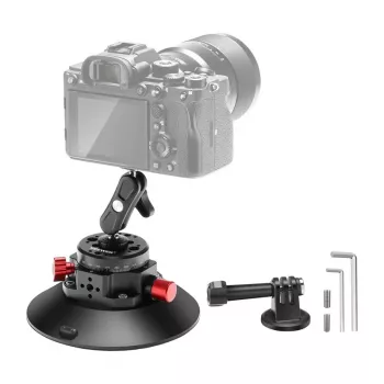 NEEWER CA013 zuignaphouder met 1/4 inch schroef voor sportcamera's (DJI Action, GoPro, Insta360)
