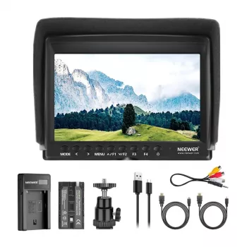 NEEWER F100 veldmonitor + USB-oplader + accu-set