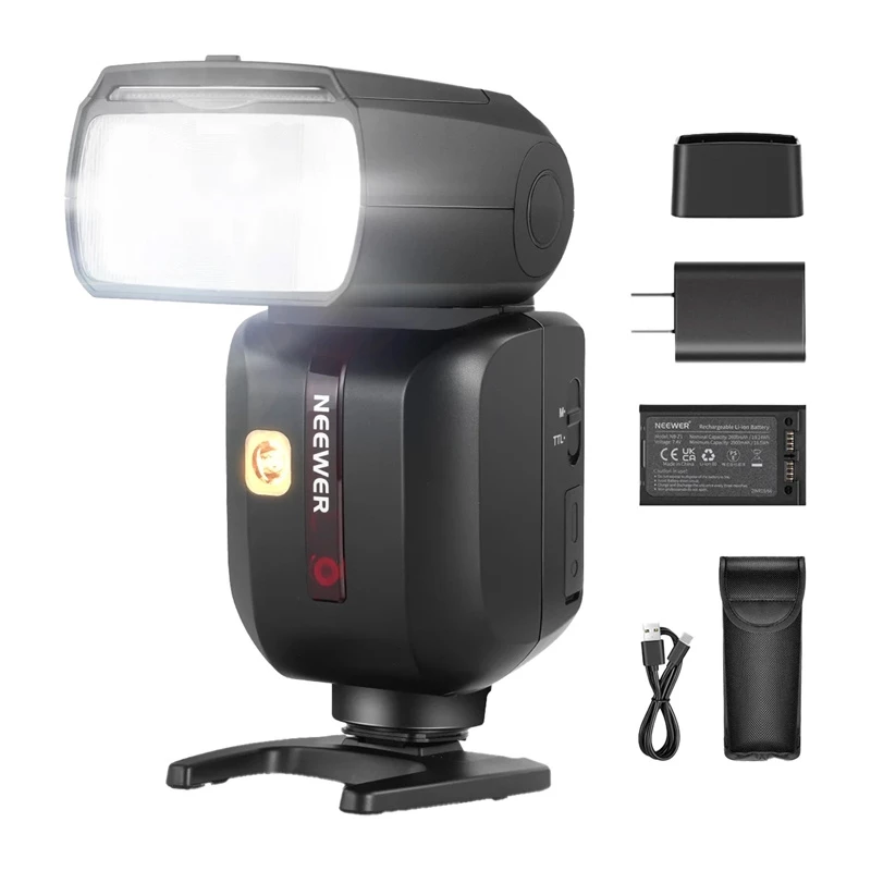 Neewer Z880-C cameraflitser met lithiumaccu