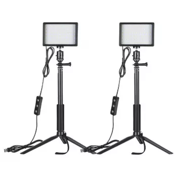 NEEWER ZC-10S set van twee LED-videolampen met filters en statieven