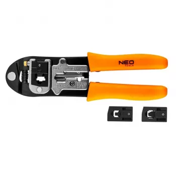 NEO TOOLS 01-501 12-delige steekringsleutelset, metrisch, chroom-vanadiumstaal, satijnverchroomd, 6-22 mm, in rolhoes