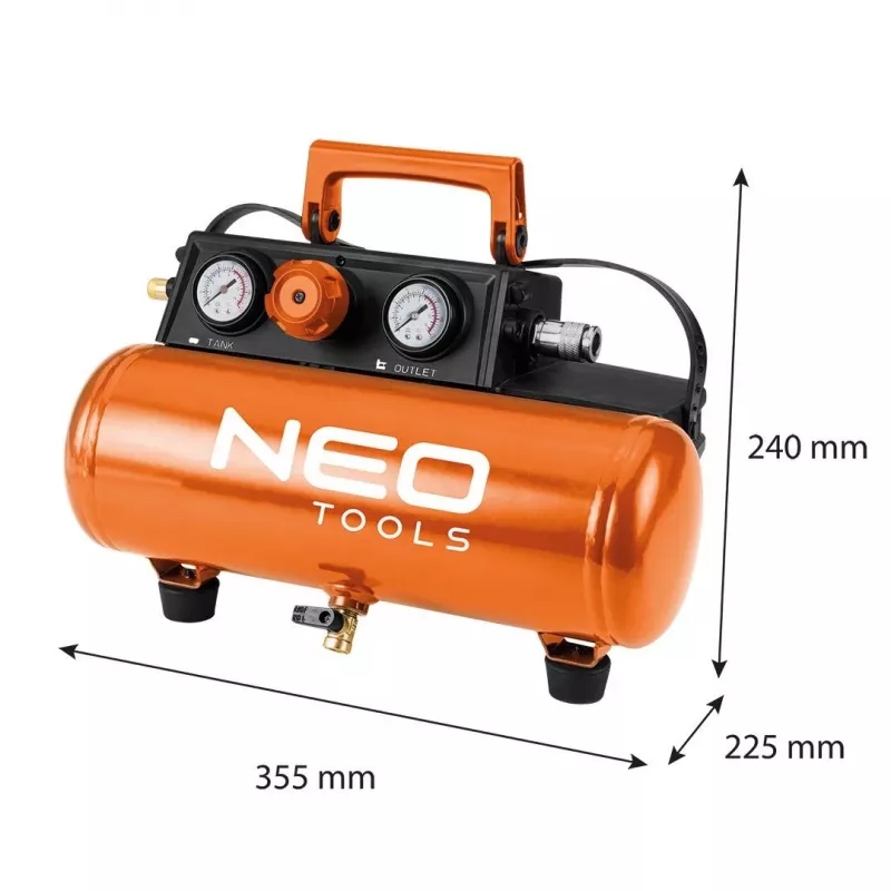 NEO TOOLS 04-620 oliegesmeerde luchtcompressor 24L 1,5kW 8bar 200L/min
