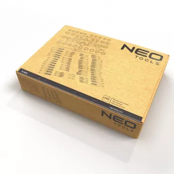 NEO TOOLS 110-delige metrische draadtap- en snijijzerset met HSS-draadtapgereedschap, verstelbare sleutels en metalen koffer