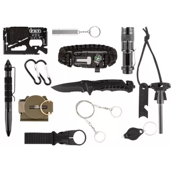 NEO TOOLS 14-in-1 survivalkit in tas