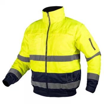 NEO TOOLS 3-in-1 waarschuwingswerkjas met isolatie, geel/navy, maat XXL