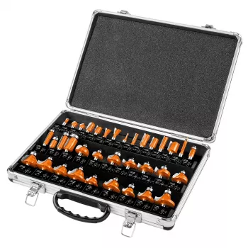 Neo Tools hardmetaal-freesset, 8 mm schacht, 35 stuks