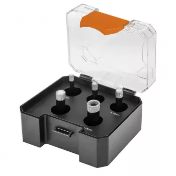 NEO TOOLS 55-319 diamant-gatenzaagset, 5-delig (6, 8, 10, 12, 16 mm) met koffer