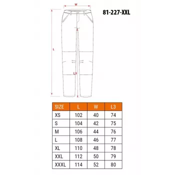 NEO Tools 81-227-XXL beschermende werkbroek met 9 zakken en kniebeschermingszakken, grijs/groen, XXL