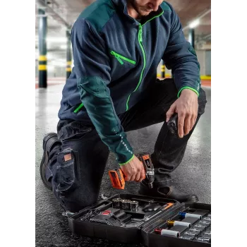 NEO TOOLS 81-229-S beschermbroek met kniebeschermingsvakken, grijs/zwart, maat S