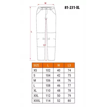 NEO TOOLS 81-231-XL beschermende werkbroek grijs/zwart maat XL