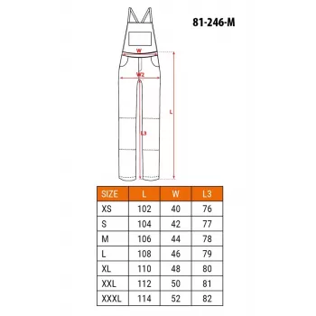 NEO Tools 81-246-M werkbroek met kniebeschermingsvakken, maat M, grijs/oranje, 65% polyester 35% katoen, 245 g/m²