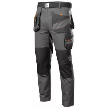NEO Tools 81-325-L veiligheidsbroek maat L grijs/zwart met oranje accenten