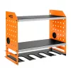 NEO TOOLS 84-199 wandgemonteerde gereedschaporganizer voor accuboormachines en accessoires, zwart met rode accenten