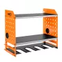 NEO TOOLS 84-199 wandgemonteerde gereedschaporganizer voor accuboormachines en accessoires, zwart met rode accenten