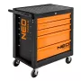NEO TOOLS 84-214 werkplaatskast, 5 laden, 150 kg totale belasting, rood/zwart