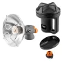 NEO TOOLS 90-134 Draagbare gasstraler met piëzo-ontsteking, 1,7 kW, keramische plaat, voor butaan-/propaancartridge, zwart/rood