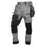 NEO TOOLS denim werkbroek met Cordura-versterkingen en afneembare holstertassen, grijs, maat XS