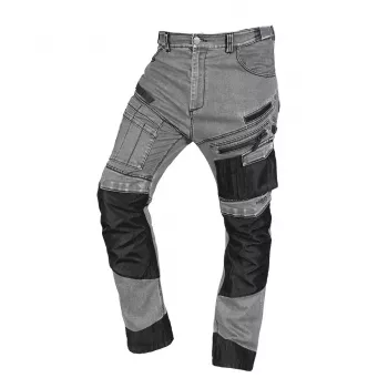 NEO TOOLS DENIM werkbroek met Oxford-verstevigingen, grijs, maat XS