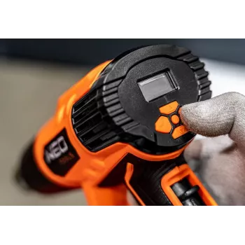 NEO TOOLS heteluchtpistool 2000W met LCD-display, 50°C & 70-600°C, 4 mondstukken, schraper, draagkoffer