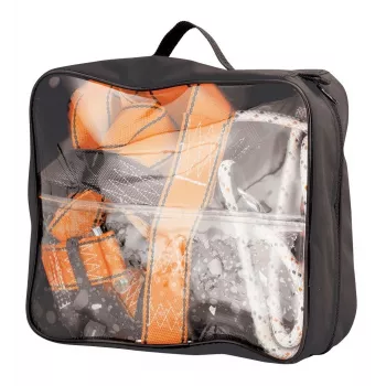 NEO TOOLS veiligheids-set met veiligheidslijn – PROTEKT P-01 valharnas, 2m kernmanteltouw, stalen karabijnhaak, EN 361/354/363, CE 0082