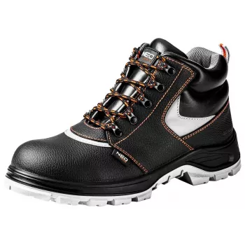 NEO TOOLS werkschoenen leer maat 39 CE - S3 veiligheidslaarzen met stalen neus, zwart