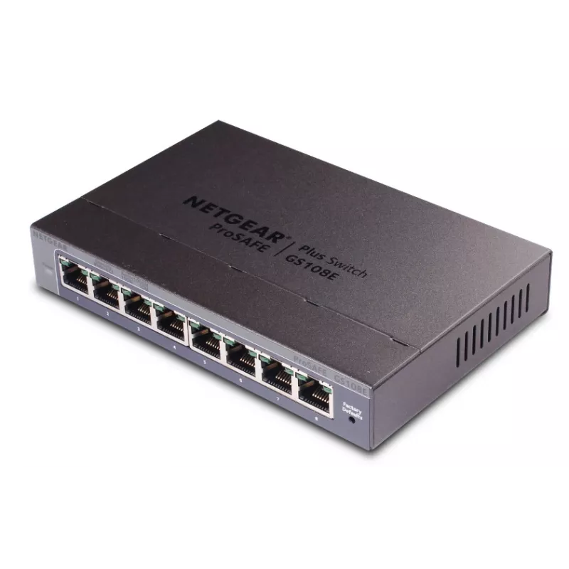 Netgear GS108E-400EUS 8-poorts Gigabit Ethernet Plus switch (Smart Managed Plus)
