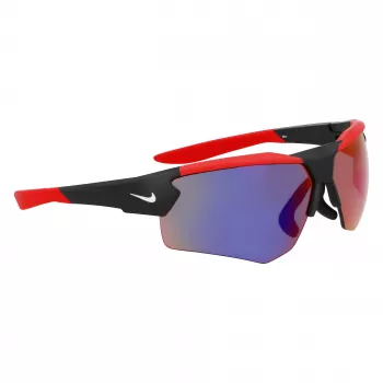 NIKE heren sport rechthoekige zonnebril NKEV24037-12 - zwart montuur, grijze glazen, 71 mm glasbreedte