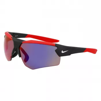 NIKE heren sport rechthoekige zonnebril NKEV24037-12 - zwart montuur, grijze glazen, 71 mm glasbreedte