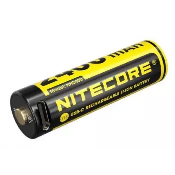 NITECORE NH2400 oplaadbare Li-ion AA-batterij 2-pack | 1,5 V constante uitgangsspanning, USB-C-laden, 2400 mWh