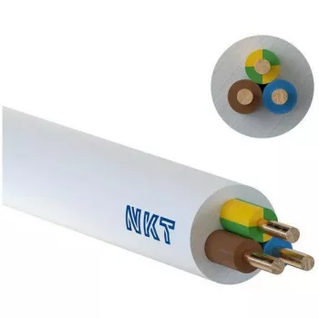 NKT YDYp 3x1,5 mm² 450/750V PVC-krachtstroomkabel 100m rol wit