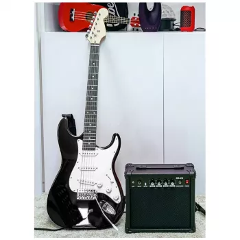 NN EG SET BK elektrische gitaar-starterpakket zwart