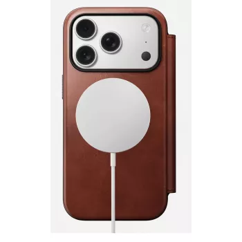 NOMAD leren case voor iPhone 17 Pro met MagSafe en wallet