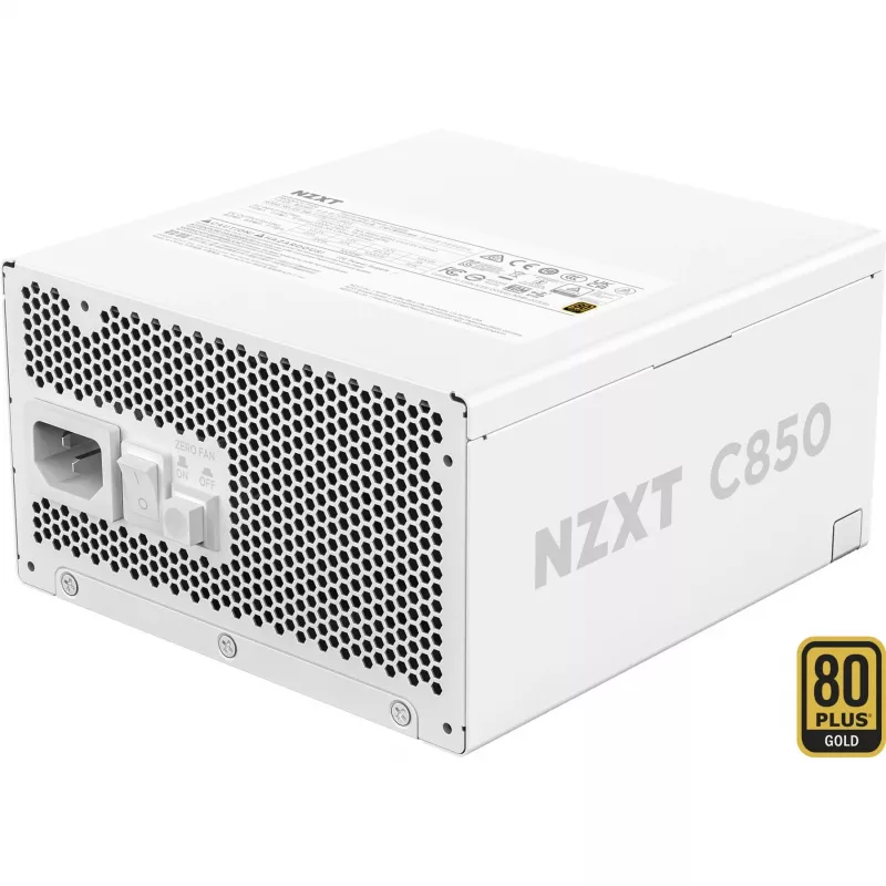 NZXT C850 Gold ATX 3.1 volledig modulaire voeding - 850W, 80 PLUS Gold, wit