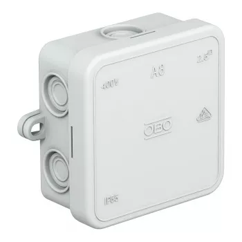 OBO A 8 lasdoos 75x75x36 mm PE lichtgrijs RAL 7035 IP55 8 invoeren