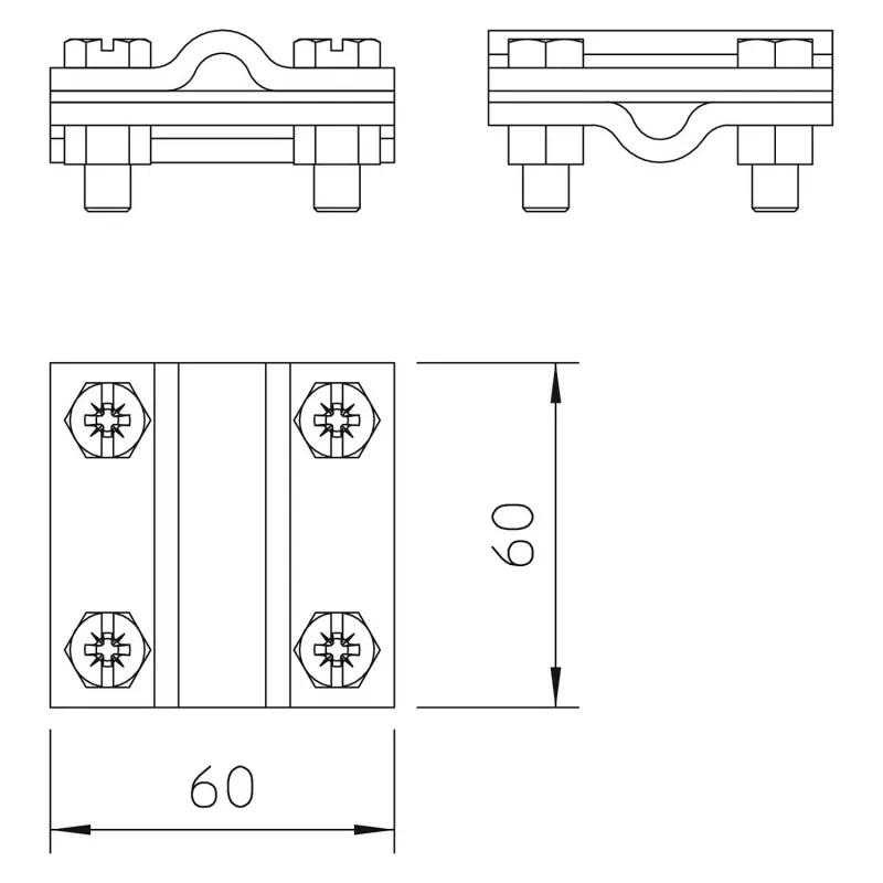 OBO Bettermann 252 8-10 V4A kruisverbinder voor leiding 8-10 mm (5312318)