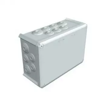 OBO Bettermann T350 aftakdoos, 285x201x120 mm, lichtgrijs RAL 7035, IP66, halogeenvrij 2007125