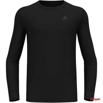 Odlo BL Top Crew Neck Long Sleeve Merino 200 heren baselayer-shirt, zwart, maat L