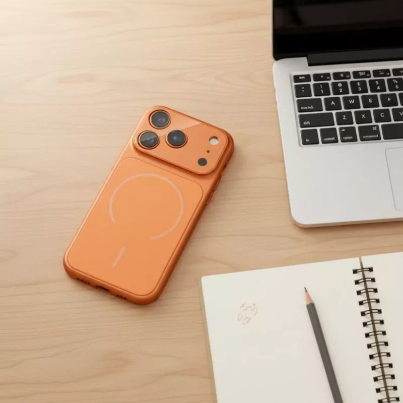 OEM hoesje voor iPhone 17 AIR Make 17 compatibel met MagSafe oranje