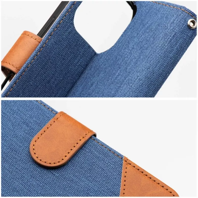 OEM flipcase voor iPhone 16 Pro Max jeans book blauw