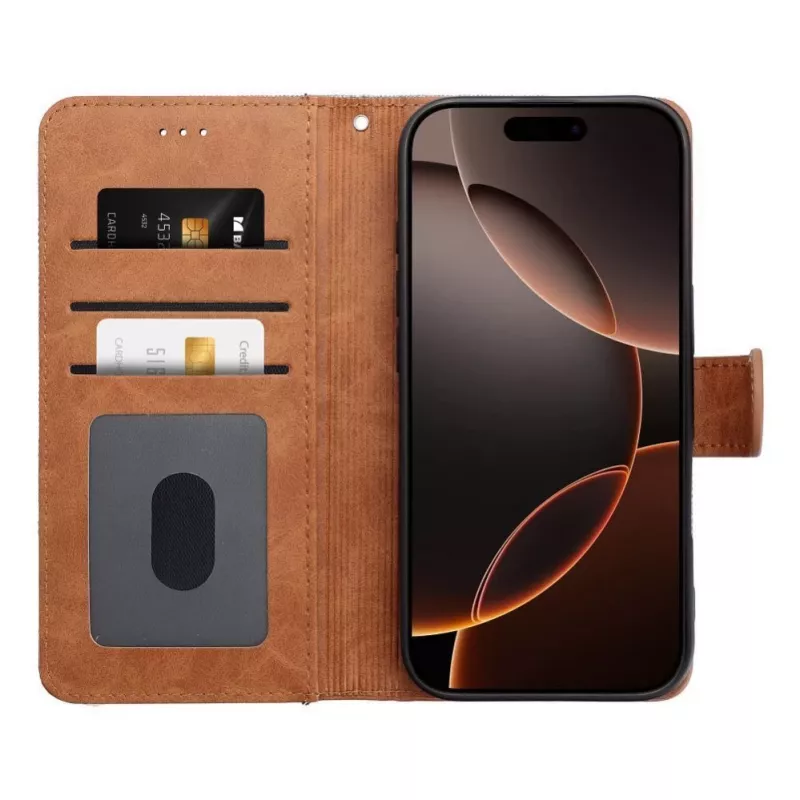 OEM flipcase voor iPhone 16 Pro Max jeans book blauw