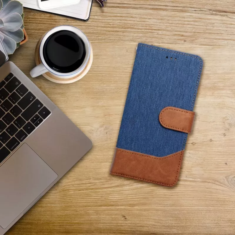 OEM flipcase voor iPhone 16 Pro Max jeans book blauw