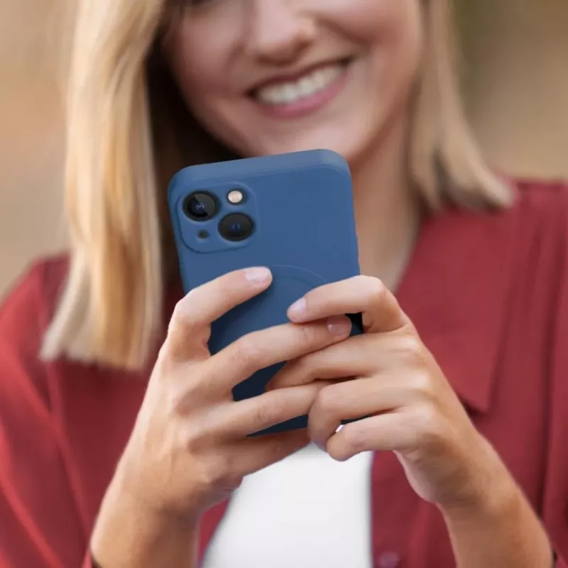 OEM siliconen MagSafe-hoesje voor Apple iPhone 16 met camerabescherming - blauw