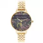 Olivia Burton dames horloge Celestial OB16VS01 34mm roségouden PVD roestvrijstalen kast zwarte leren band