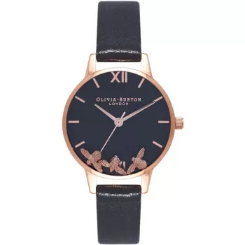 Olivia Burton dameshorloge OB16CH06 quartz chronograaf 30 mm grijs leer
