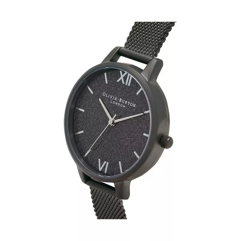 Olivia Burton dames kwartshorloge Sparkle Bee OB16GD49 - 34mm, witte wijzerplaat, grijze leren band